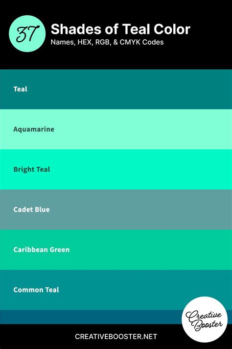 teal chanel color chart